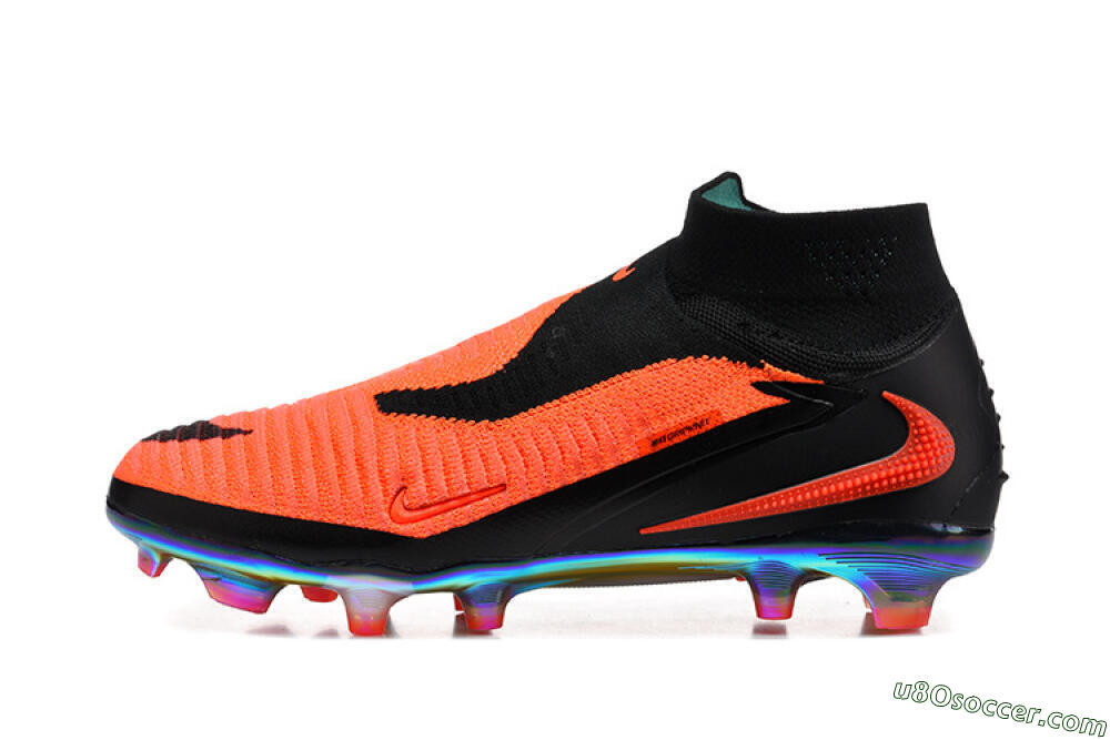 Nike Phantom 6 Elite High FG Firm Ground Soccer Cleats - Orange/Neon Blaze/Rainbow Fade 2