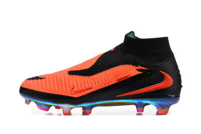 Nike Phantom 6 Elite High FG Firm Ground Soccer Cleats - Orange/Neon Blaze/Rainbow Fade