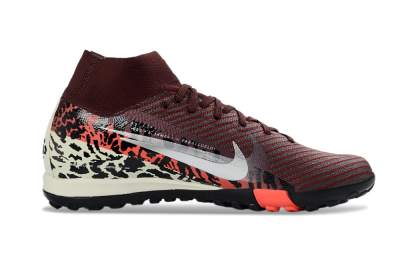 Nike Air Zoom Mercurial Superfly 10 Elite TF Artificial Turf Soccer Shoes - Maroon/Coral Blaze/Deep Black