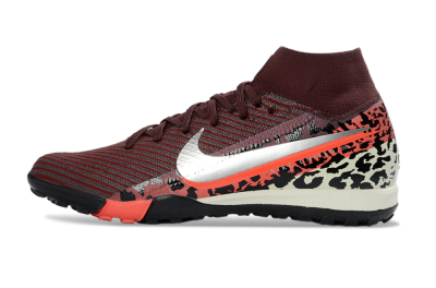 Nike Air Zoom Mercurial Superfly 10 Elite TF Artificial Turf Soccer Shoes - Maroon/Coral Blaze/Deep Black