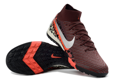 Nike Air Zoom Mercurial Superfly 10 Elite TF Artificial Turf Soccer Shoes - Maroon/Coral Blaze/Deep Black