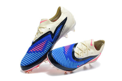 Nike Phantom 6 Elite Low FG Firm Ground Soccer Cleats - Blue/Electric Blue/Cream Beige