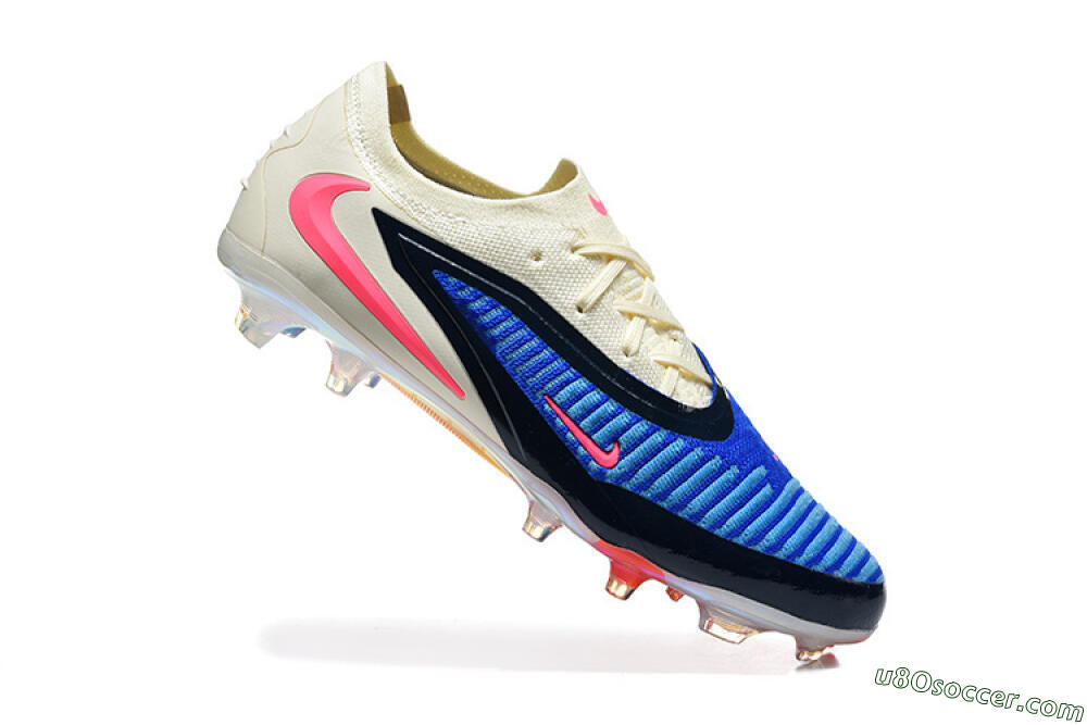 Nike Phantom 6 Elite Low FG Firm Ground Soccer Cleats - Blue/Electric Blue/Cream Beige 4