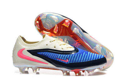 Nike Phantom 6 Elite Low FG Firm Ground Soccer Cleats - Blue/Electric Blue/Cream Beige