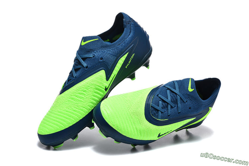 Nike Phantom 6 Elite Low FG Firm Ground Soccer Cleats - Green/Electric Lime/Dark Blue 3