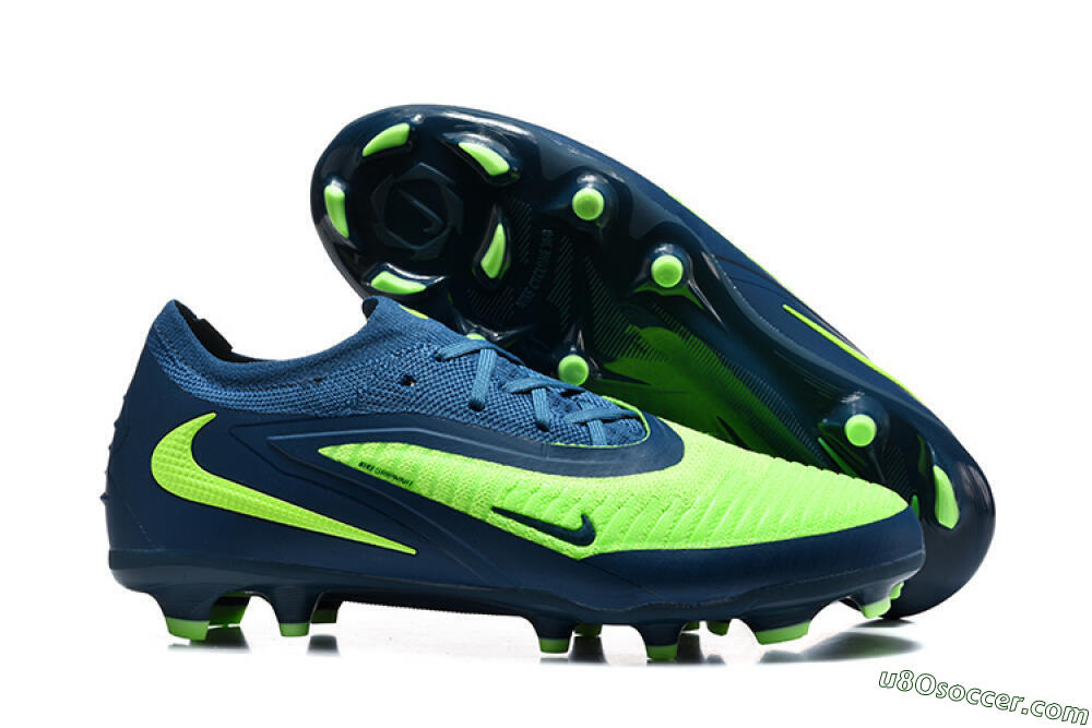 Nike Phantom 6 Elite Low FG Firm Ground Soccer Cleats - Green/Electric Lime/Dark Blue 1