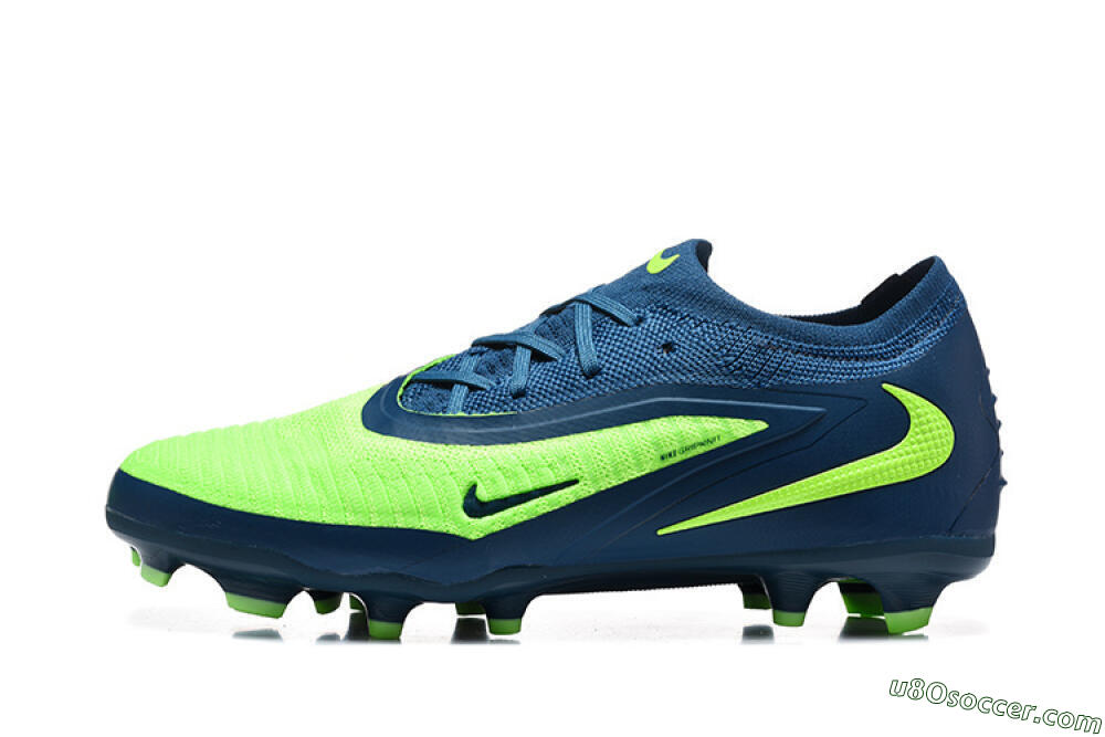 Nike Phantom 6 Elite Low FG Firm Ground Soccer Cleats - Green/Electric Lime/Dark Blue 2