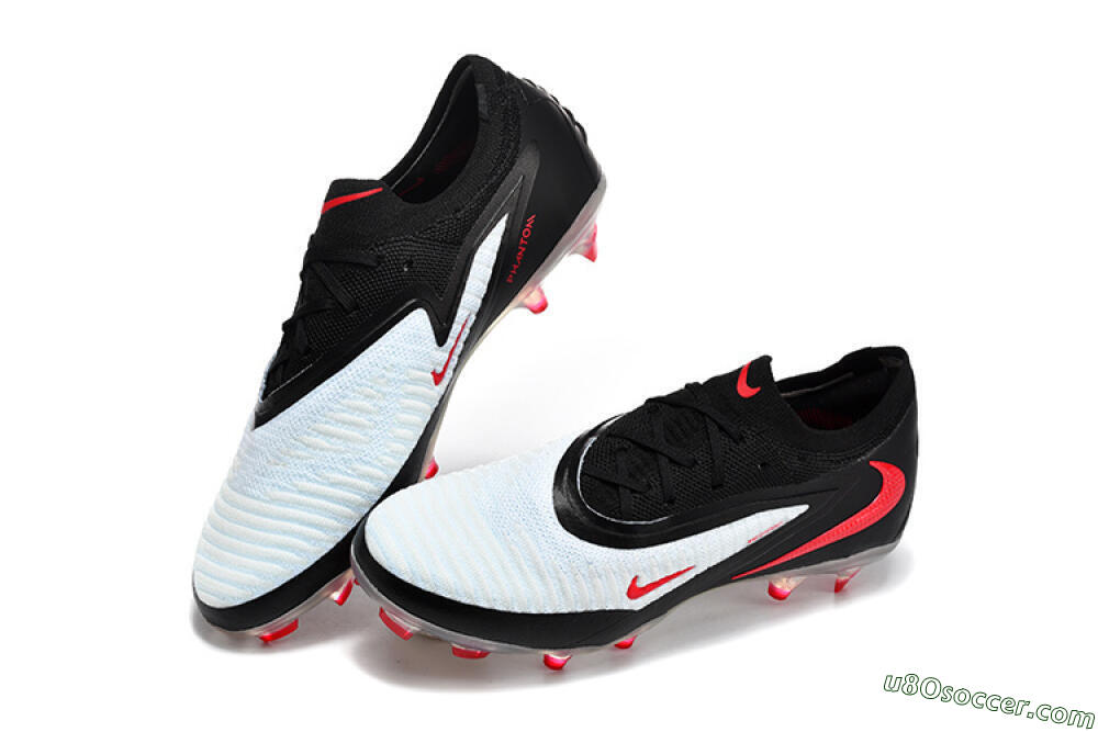 Nike Phantom 6 Elite Low FG Firm Ground Soccer Cleats - White/Red Blaze/Black Night 3