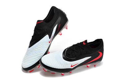 Nike Phantom 6 Elite Low FG Firm Ground Soccer Cleats - White/Red Blaze/Black Night
