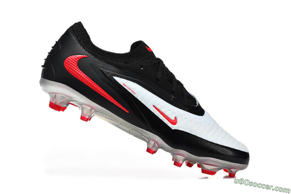 Nike Phantom 6 Elite Low FG Firm Ground Soccer Cleats - White/Red Blaze/Black Night 4