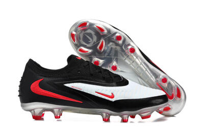 Nike Phantom 6 Elite Low FG Firm Ground Soccer Cleats - White/Red Blaze/Black Night