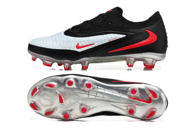 Nike Phantom 6 Elite Low FG Firm Ground Soccer Cleats - White/Red Blaze/Black Night