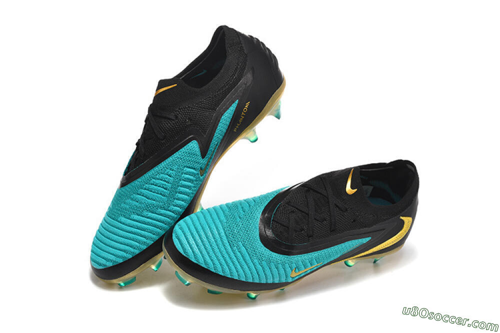 Nike Phantom 6 Elite Low FG Firm Ground Soccer Cleats - Teal/Gold/Black 3
