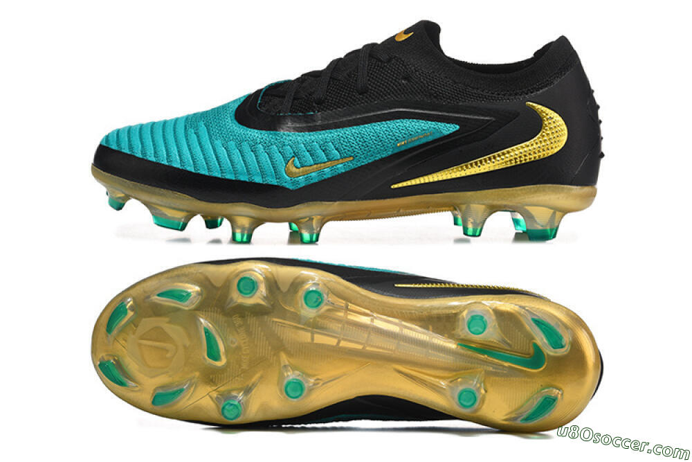 Nike Phantom 6 Elite Low FG Firm Ground Soccer Cleats - Teal/Gold/Black 0