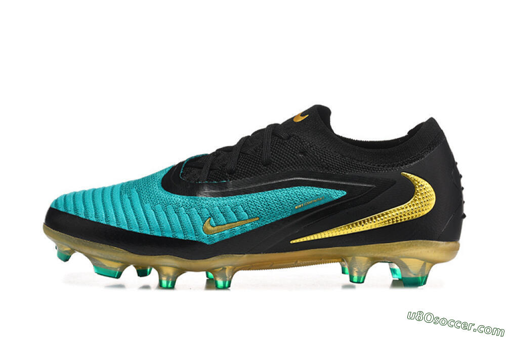 Nike Phantom 6 Elite Low FG Firm Ground Soccer Cleats - Teal/Gold/Black 2