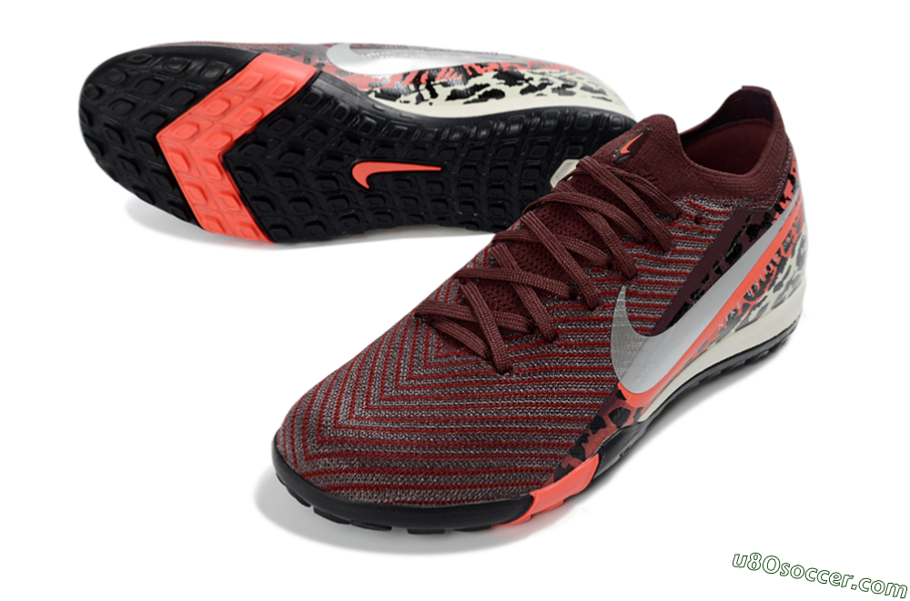 Nike Air Zoom Mercurial Vapor 16 Elite TF Artificial Turf Soccer Shoes - Maroon/Bright Coral/Black 3