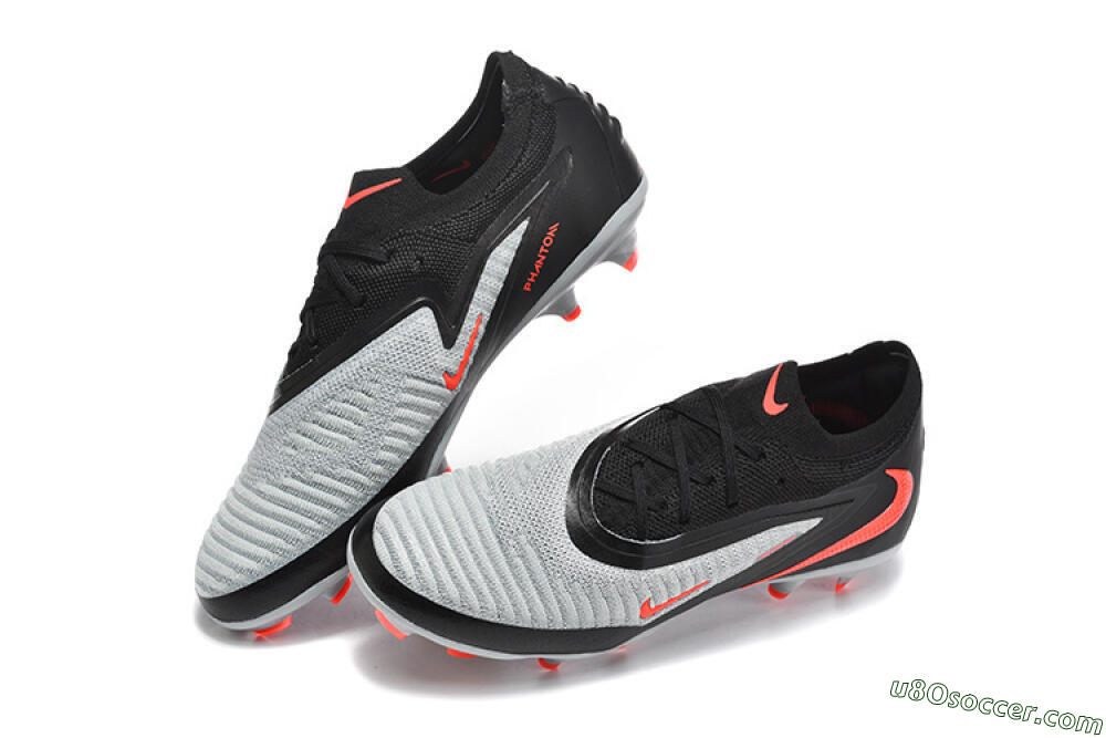 Nike Phantom 6 Elite Low FG Firm Ground Soccer Cleats - Gray/Electric Orange/Black 3