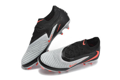 Nike Phantom 6 Elite Low FG Firm Ground Soccer Cleats - Gray/Electric Orange/Black