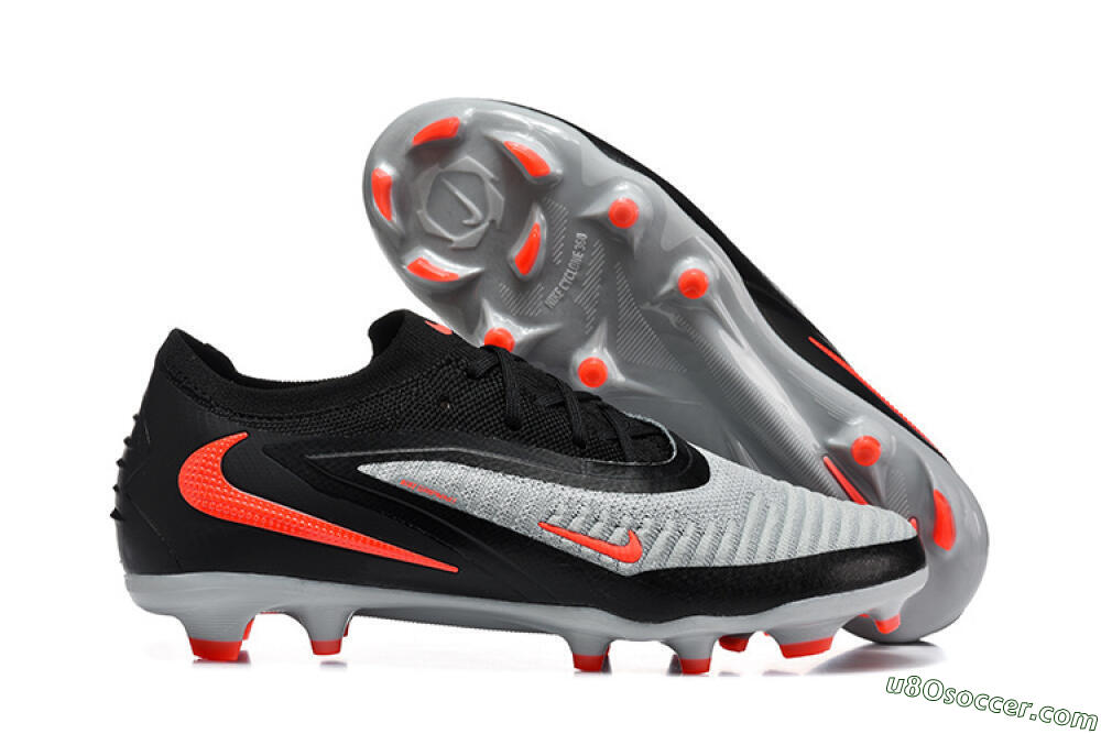 Nike Phantom 6 Elite Low FG Firm Ground Soccer Cleats - Gray/Electric Orange/Black 1