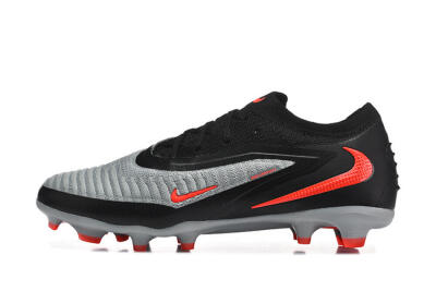 Nike Phantom 6 Elite Low FG Firm Ground Soccer Cleats - Gray/Electric Orange/Black