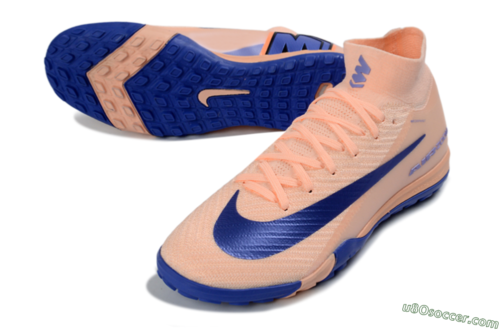 Nike Air Zoom Mercurial Superfly 10 Elite TF Artificial Turf Soccer Shoes - Peach/Cobalt Blue/Soft Coral 3