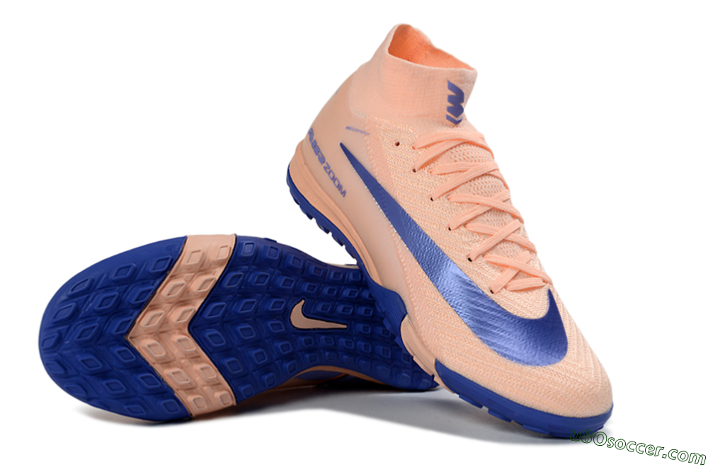 Nike Air Zoom Mercurial Superfly 10 Elite TF Artificial Turf Soccer Shoes - Peach/Cobalt Blue/Soft Coral 0