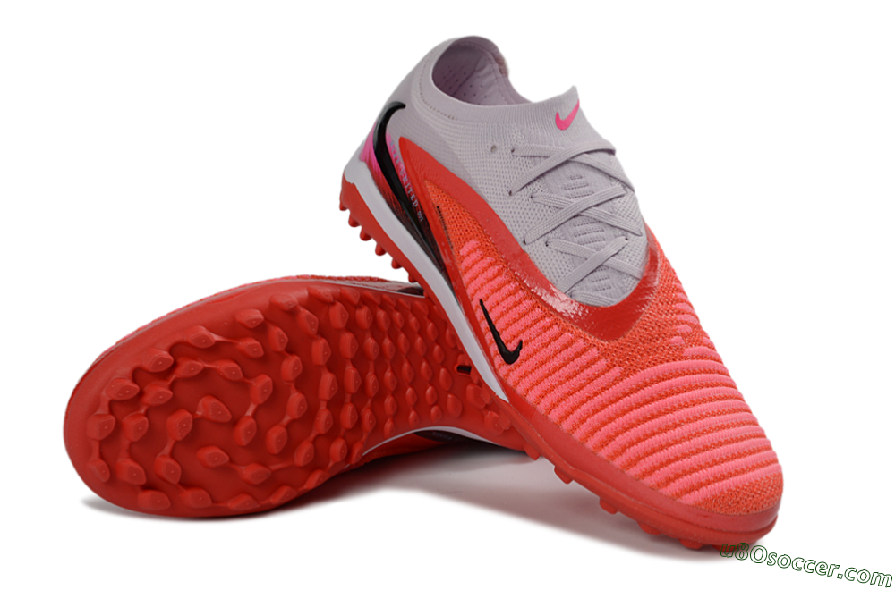 Nike Phantom 6 Elite Low TF Artificial Turf Soccer Shoes - Red/Coral Blaze/Black 3