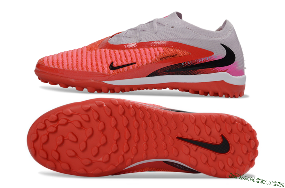 Nike Phantom 6 Elite Low TF Artificial Turf Soccer Shoes - Red/Coral Blaze/Black 0