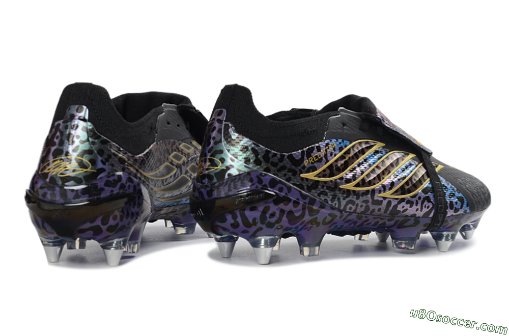 Adidas Predator 26 Elite Fold-Over Tongue SG Soft Ground Soccer Cleats - Black/Electric Blue/Gold 6