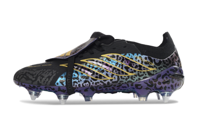 Adidas Predator 26 Elite Fold-Over Tongue SG Soft Ground Soccer Cleats - Black/Electric Blue/Gold