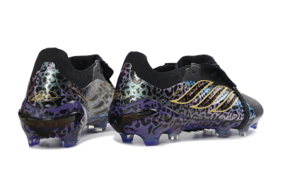 Adidas Predator 26 Elite Fold-Over Tongue FG Firm Ground Soccer Cleats - Black/Electric Blue/Deep Purple