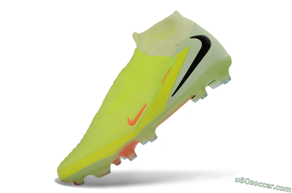 Nike Phantom 6 Elite High FG Firm Ground Soccer Cleats - Yellow/Electric Lime/Coral Red 5
