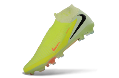 Nike Phantom 6 Elite High FG Firm Ground Soccer Cleats - Yellow/Electric Lime/Coral Red