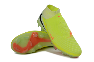 Nike Phantom 6 Elite High FG Firm Ground Soccer Cleats - Yellow/Electric Lime/Coral Red