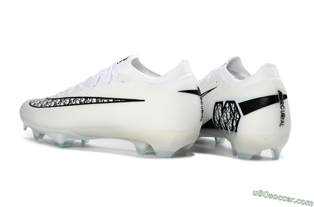 Nike Air Zoom Mercurial Vapor 16 Elite FG Firm Ground Soccer Cleats - White/Classic Black/Crystal Blue 4