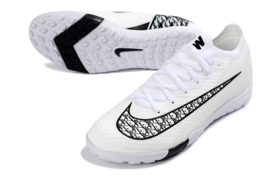 Nike Air Zoom Mercurial Vapor 16 Elite TF Artificial Turf Soccer Shoes - White/Midnight Black/Sleek Silver