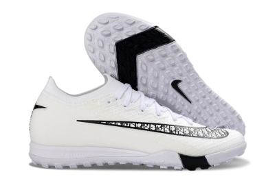 Nike Air Zoom Mercurial Vapor 16 Elite TF Artificial Turf Soccer Shoes - White/Midnight Black/Sleek Silver