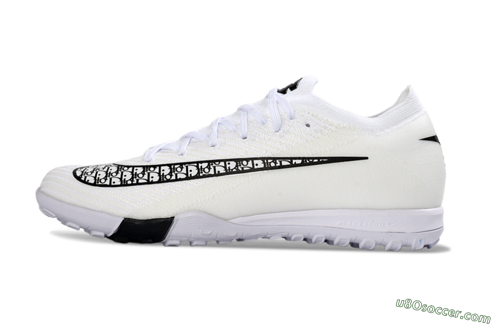Nike Air Zoom Mercurial Vapor 16 Elite TF Artificial Turf Soccer Shoes - White/Midnight Black/Sleek Silver 2
