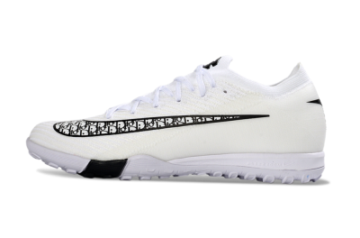 Nike Air Zoom Mercurial Vapor 16 Elite TF Artificial Turf Soccer Shoes - White/Midnight Black/Sleek Silver