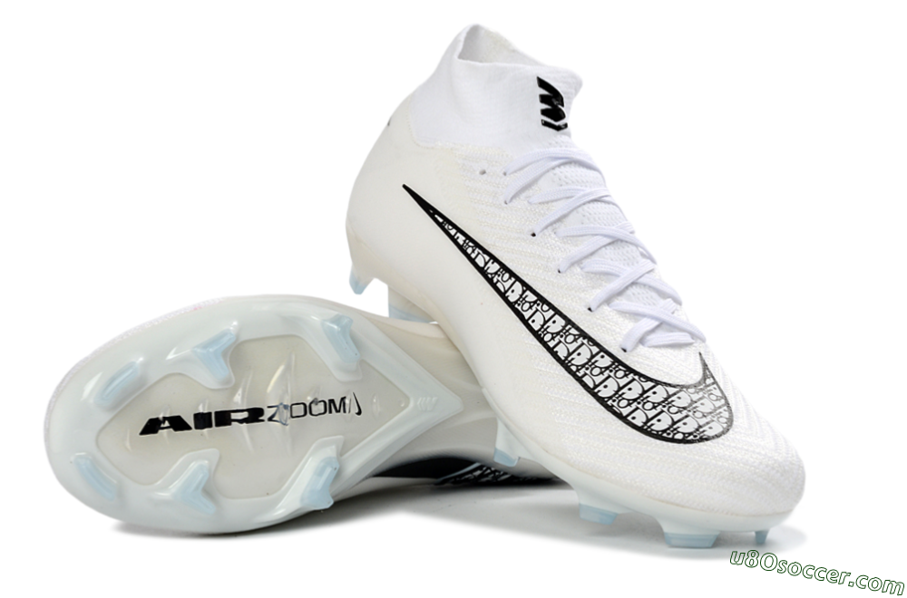Nike Air Zoom Mercurial Superfly 10 Elite FG Firm Ground Soccer Cleats - White/Black/Blue 0