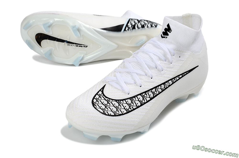 Nike Air Zoom Mercurial Superfly 10 Elite FG Firm Ground Soccer Cleats - White/Black/Blue 3