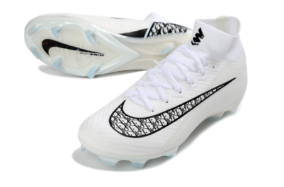 Nike Air Zoom Mercurial Superfly 10 Elite FG Firm Ground Soccer Cleats - White/Black/Blue
