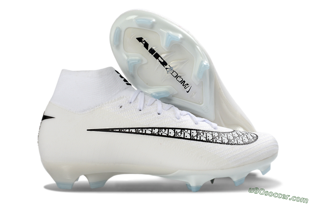 Nike Air Zoom Mercurial Superfly 10 Elite FG Firm Ground Soccer Cleats - White/Black/Blue 1