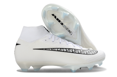 Nike Air Zoom Mercurial Superfly 10 Elite FG Firm Ground Soccer Cleats - White/Black/Blue