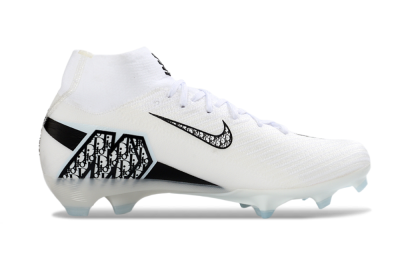 Nike Air Zoom Mercurial Superfly 10 Elite FG Firm Ground Soccer Cleats - White/Black/Blue