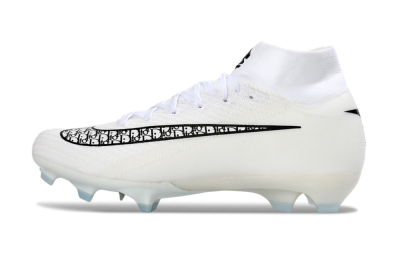 Nike Air Zoom Mercurial Superfly 10 Elite FG Firm Ground Soccer Cleats - White/Black/Blue