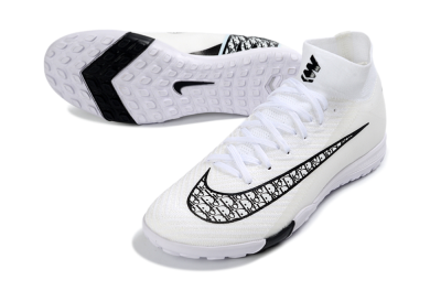 Nike Air Zoom Mercurial Superfly 10 Elite TF Artificial Turf Soccer Shoes - White/Midnight Black/Soft Grey