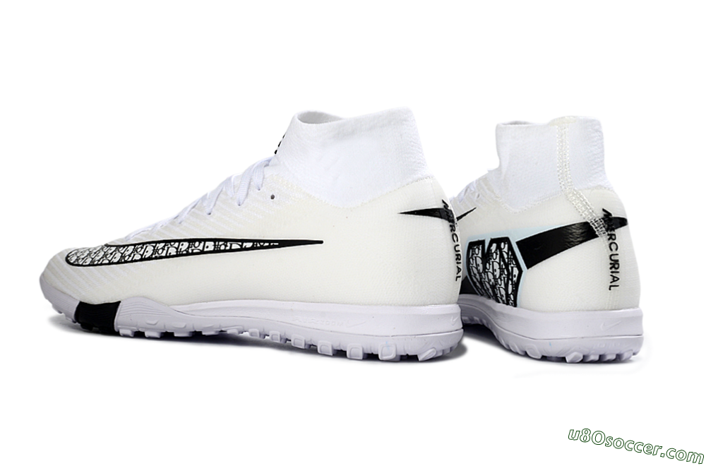 Nike Air Zoom Mercurial Superfly 10 Elite TF Artificial Turf Soccer Shoes - White/Midnight Black/Soft Grey 4