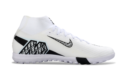 Nike Air Zoom Mercurial Superfly 10 Elite TF Artificial Turf Soccer Shoes - White/Midnight Black/Soft Grey