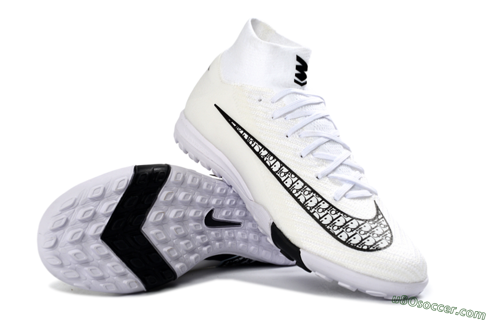 Nike Air Zoom Mercurial Superfly 10 Elite TF Artificial Turf Soccer Shoes - White/Midnight Black/Soft Grey 0